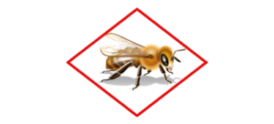 Figure 14. Icon identifying the bee advisory box on the pesticide label, which details restrictions on pesticide use that protect bees and other pollinators