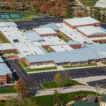 Overhead view of scool campus building