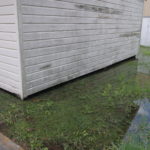 standing water around wood building